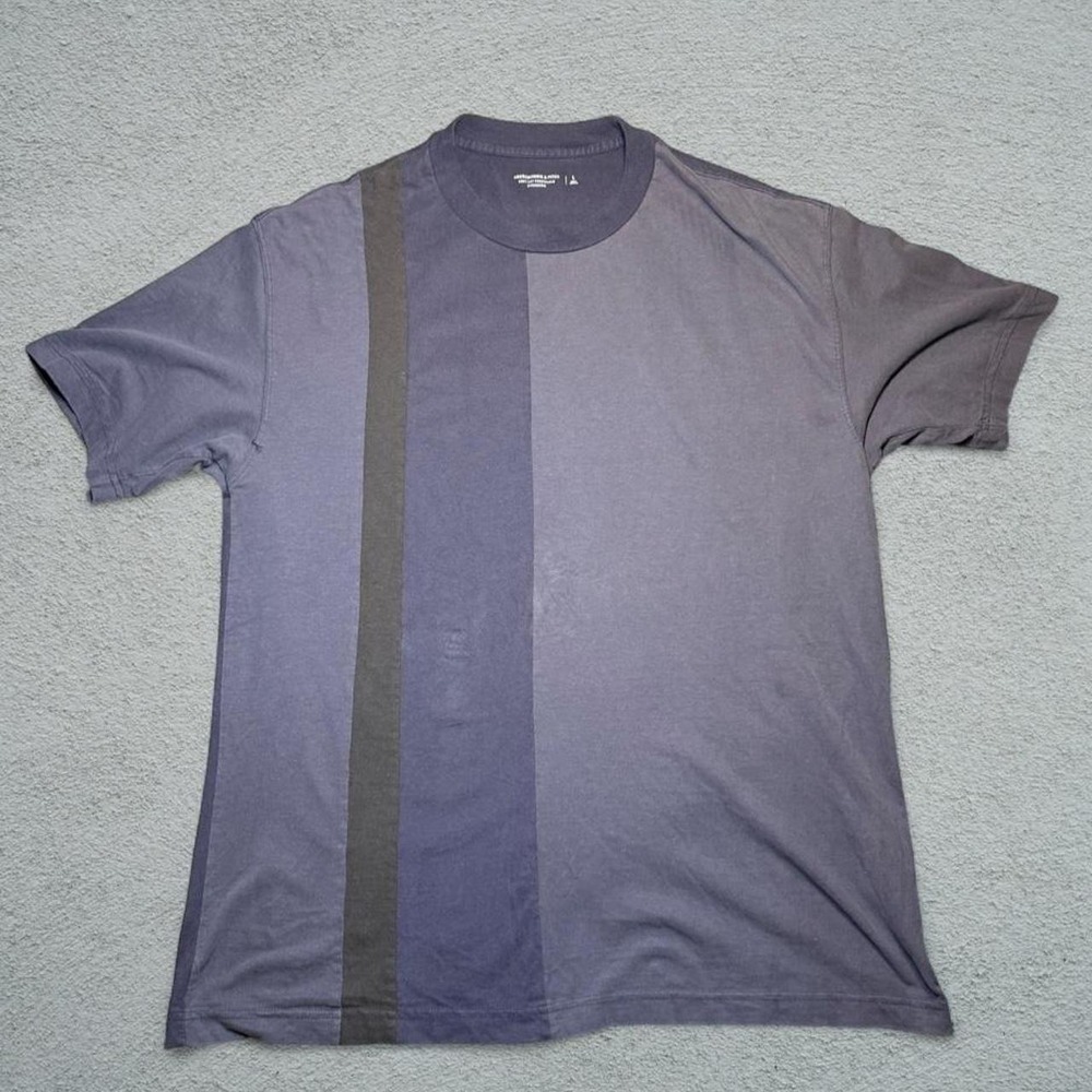 Abercrombie & Fitch Mens Soft Essentials Oversized T-Shirt Navy Gray Stripe L